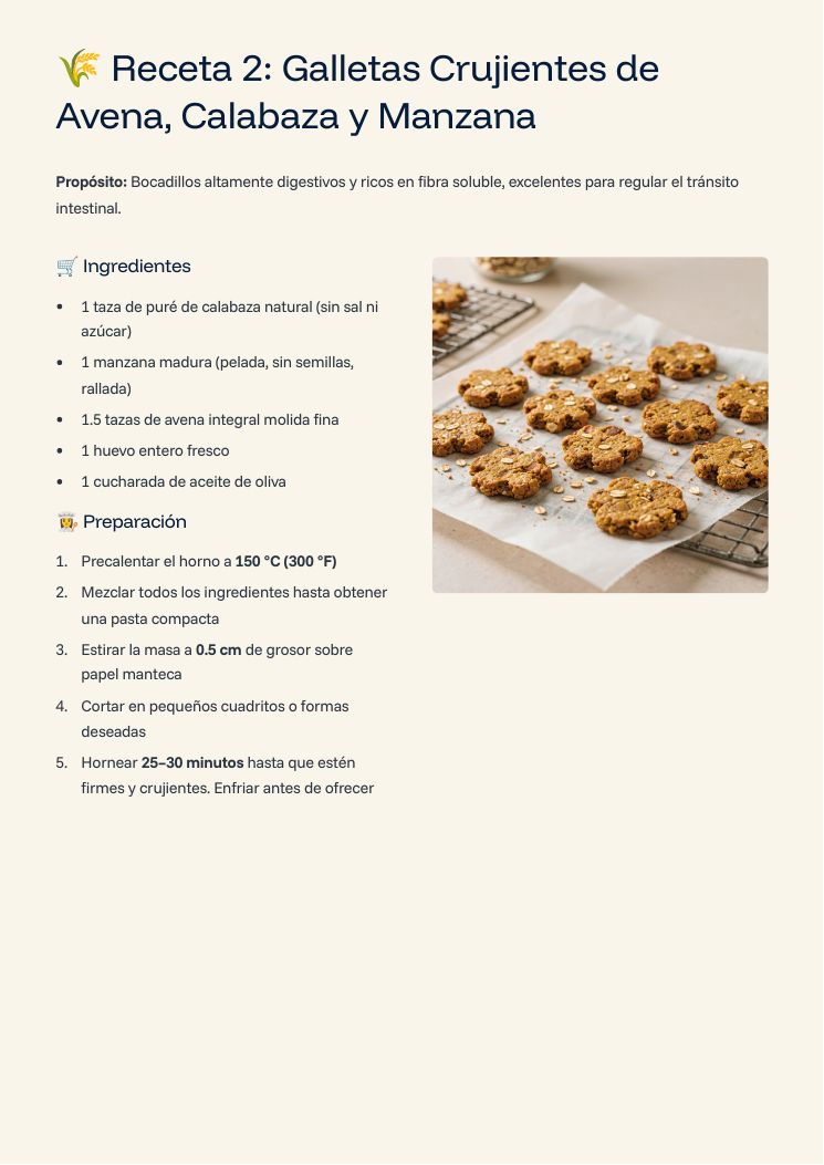 Bono 1: galletas de avena, calabaza y manzana